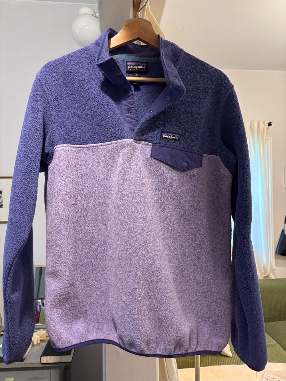 Patagonia Two-Tone Purple Snap Pullover
